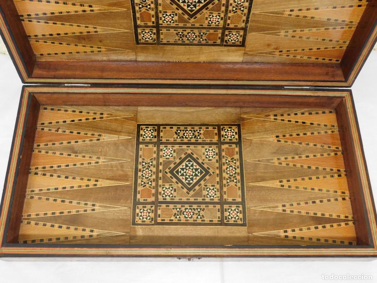 Juegos de mesa: JUEGO BACKGAMMON CON MARQUETERIA - Foto 3