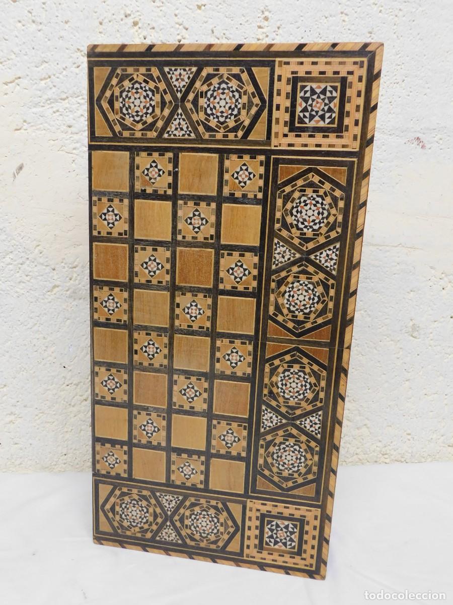 Juegos de mesa: JUEGO BACKGAMMON CON MARQUETERIA - Foto 5