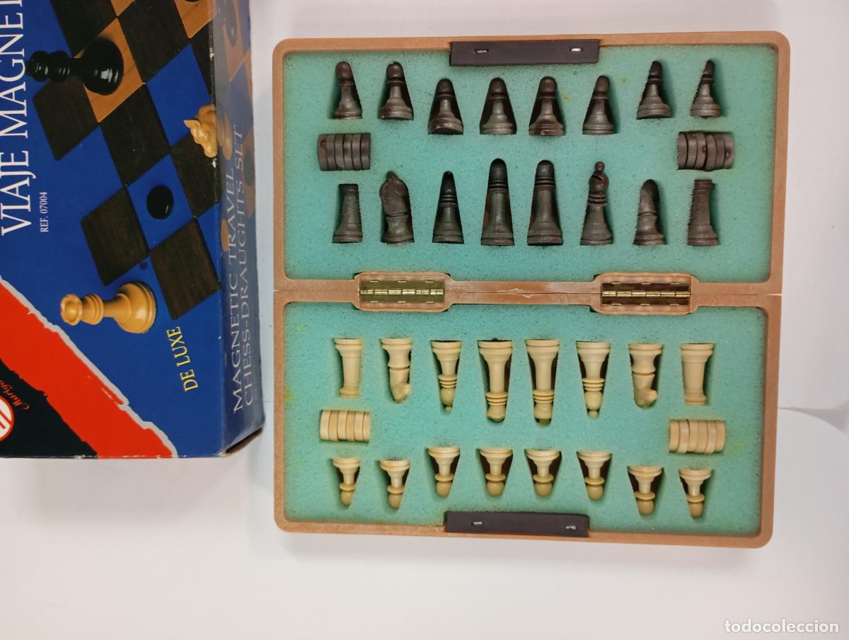 Juegos de mesa: JUEGO DE AJEDREZ Y DAMAS MAGN&Eacute;TICO. PN08 - Foto 3