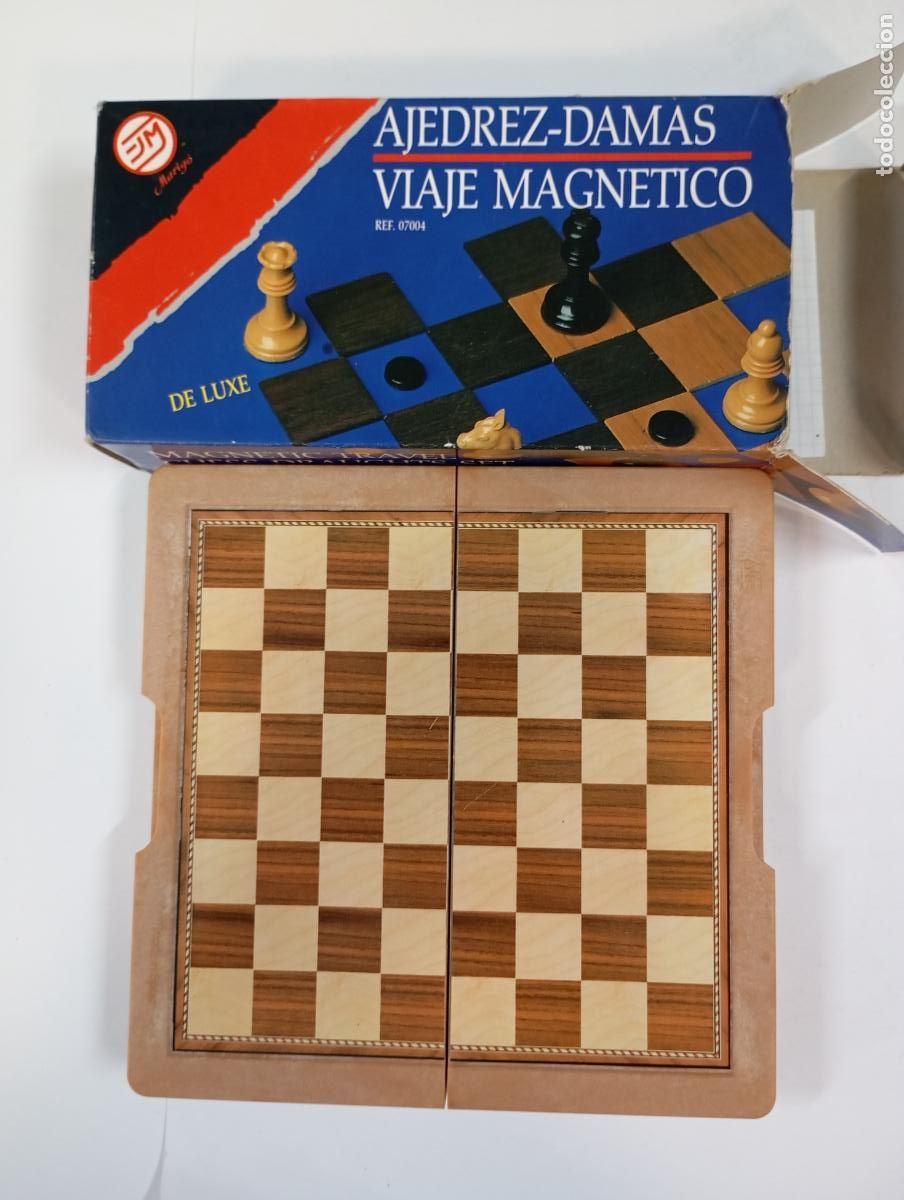 Juegos de mesa: JUEGO DE AJEDREZ Y DAMAS MAGN&Eacute;TICO. PN08 - Foto 1