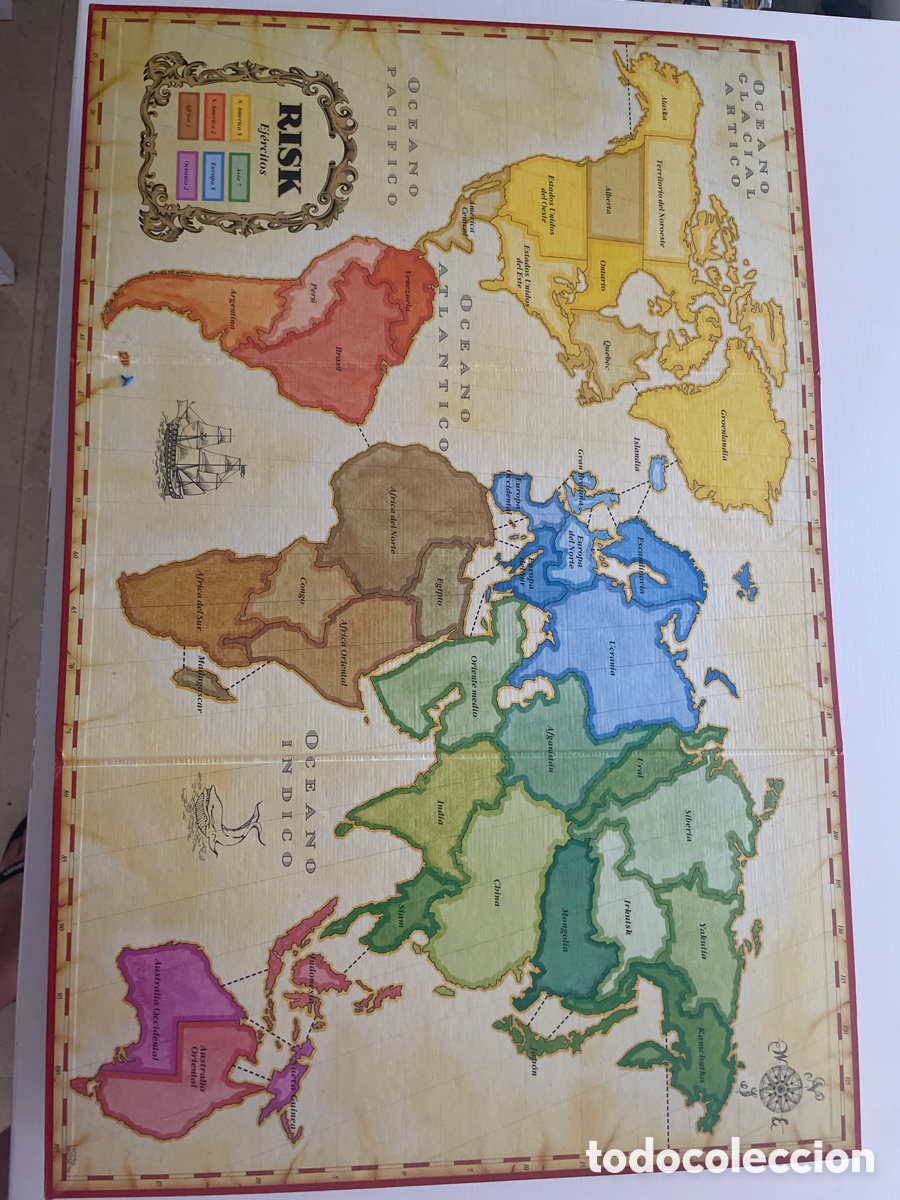 Juegos de mesa: Juego de Mesa RISK A&Ntilde;O 1992 PARKER COMPLETO - Foto 3