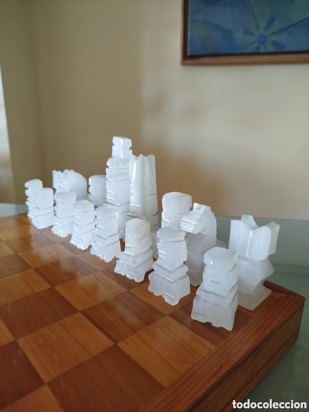 Juegos de mesa: Ajedrez de Alabastro y tablero de Madera - Foto 11