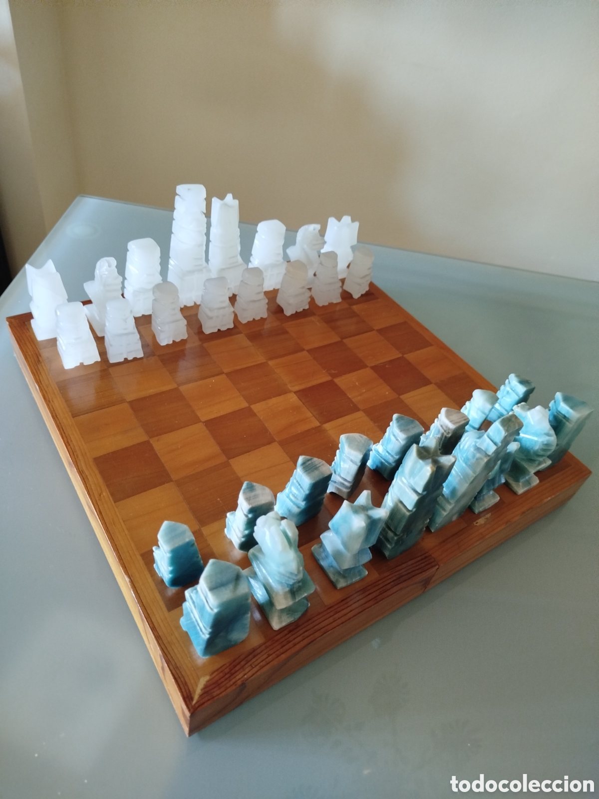 Juegos de mesa: Ajedrez de Alabastro y tablero de Madera - Foto 16