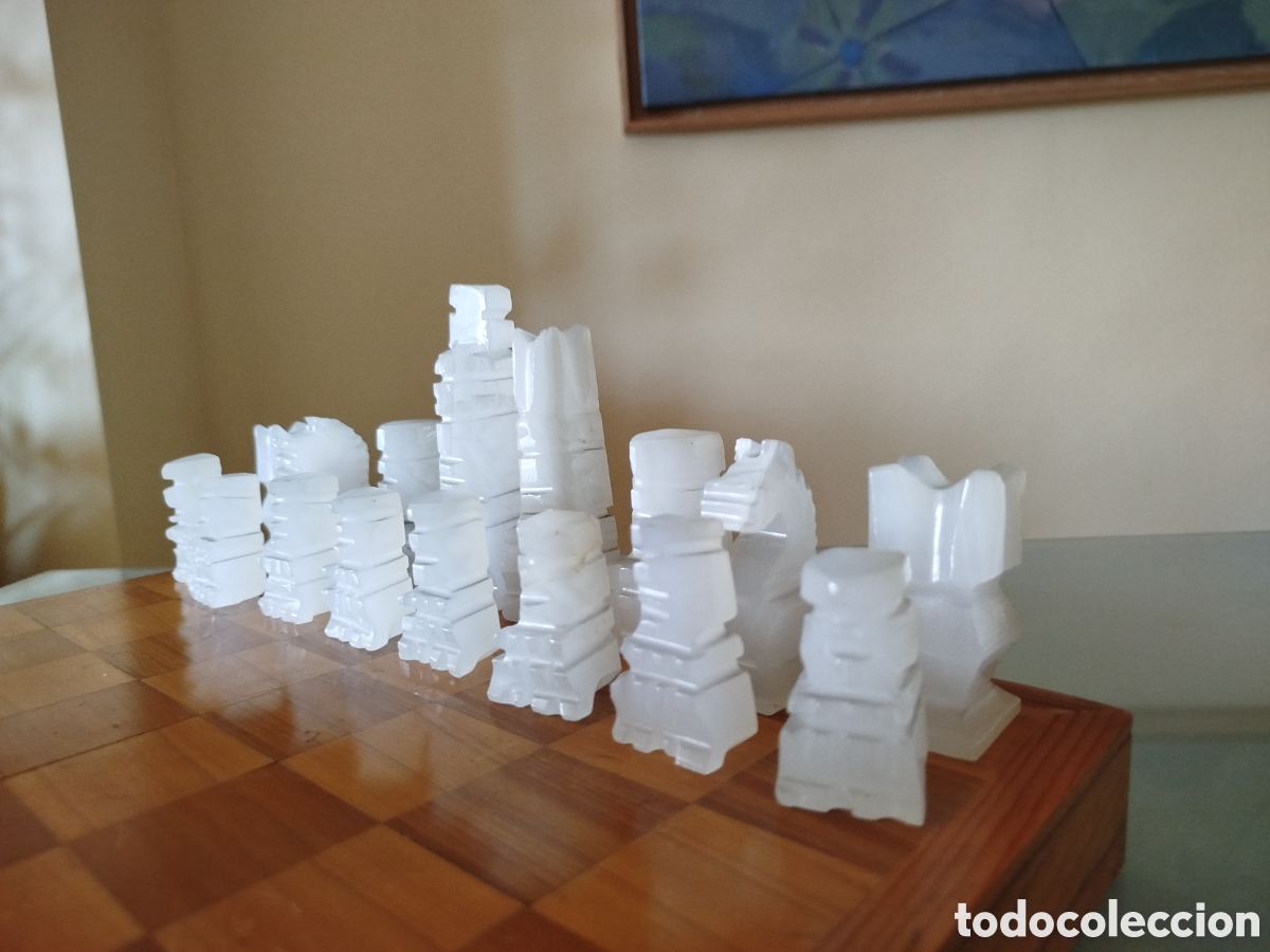 Juegos de mesa: Ajedrez de Alabastro y tablero de Madera - Foto 2