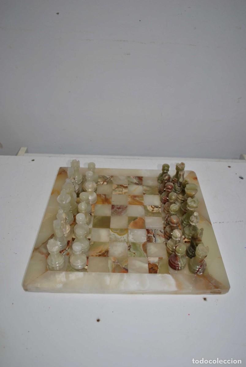 Juegos de mesa: JUEGO DE AJEDREZ M&Aacute;RMOL ONIX VERDE - Foto 2