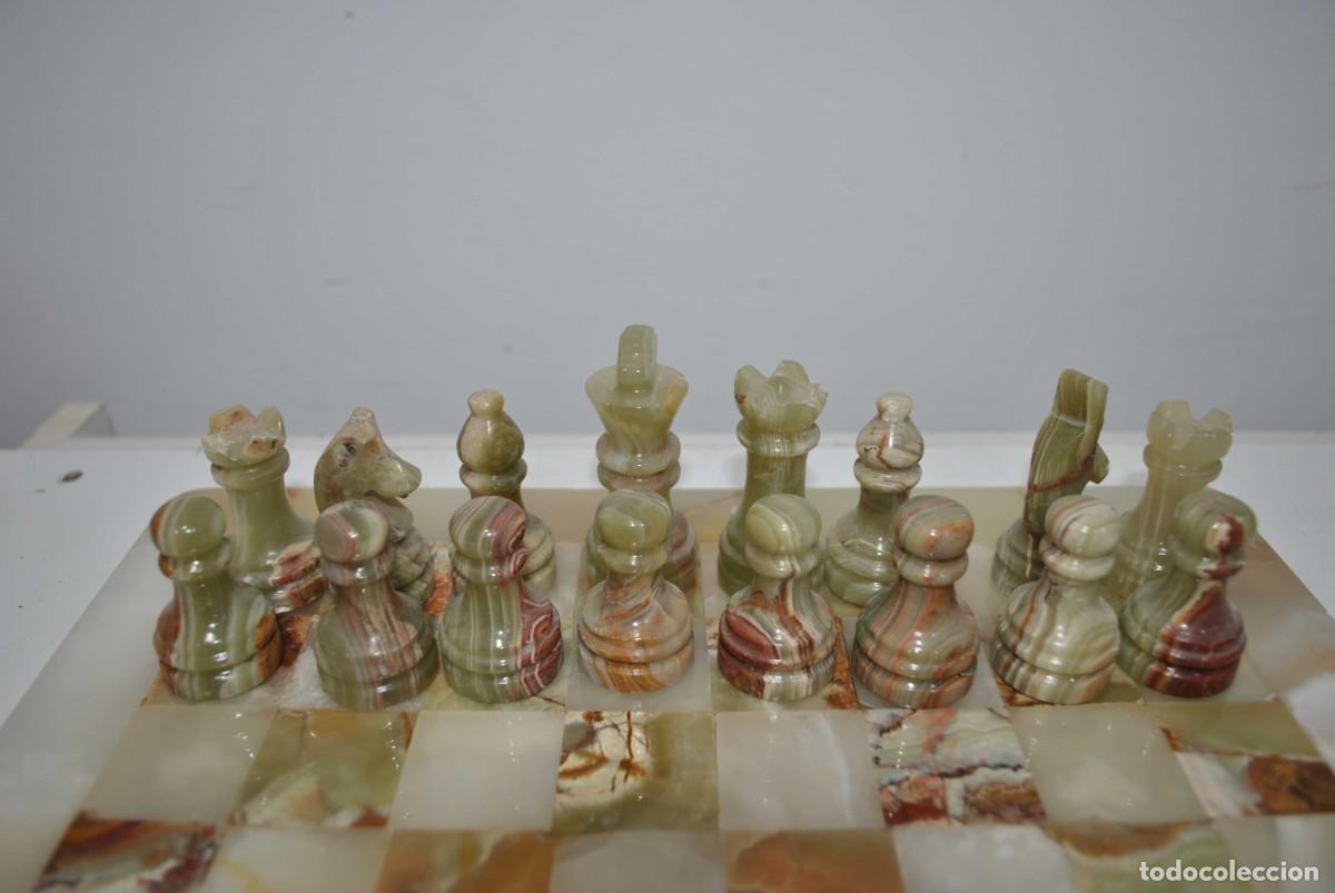 Juegos de mesa: JUEGO DE AJEDREZ M&Aacute;RMOL ONIX VERDE - Foto 3