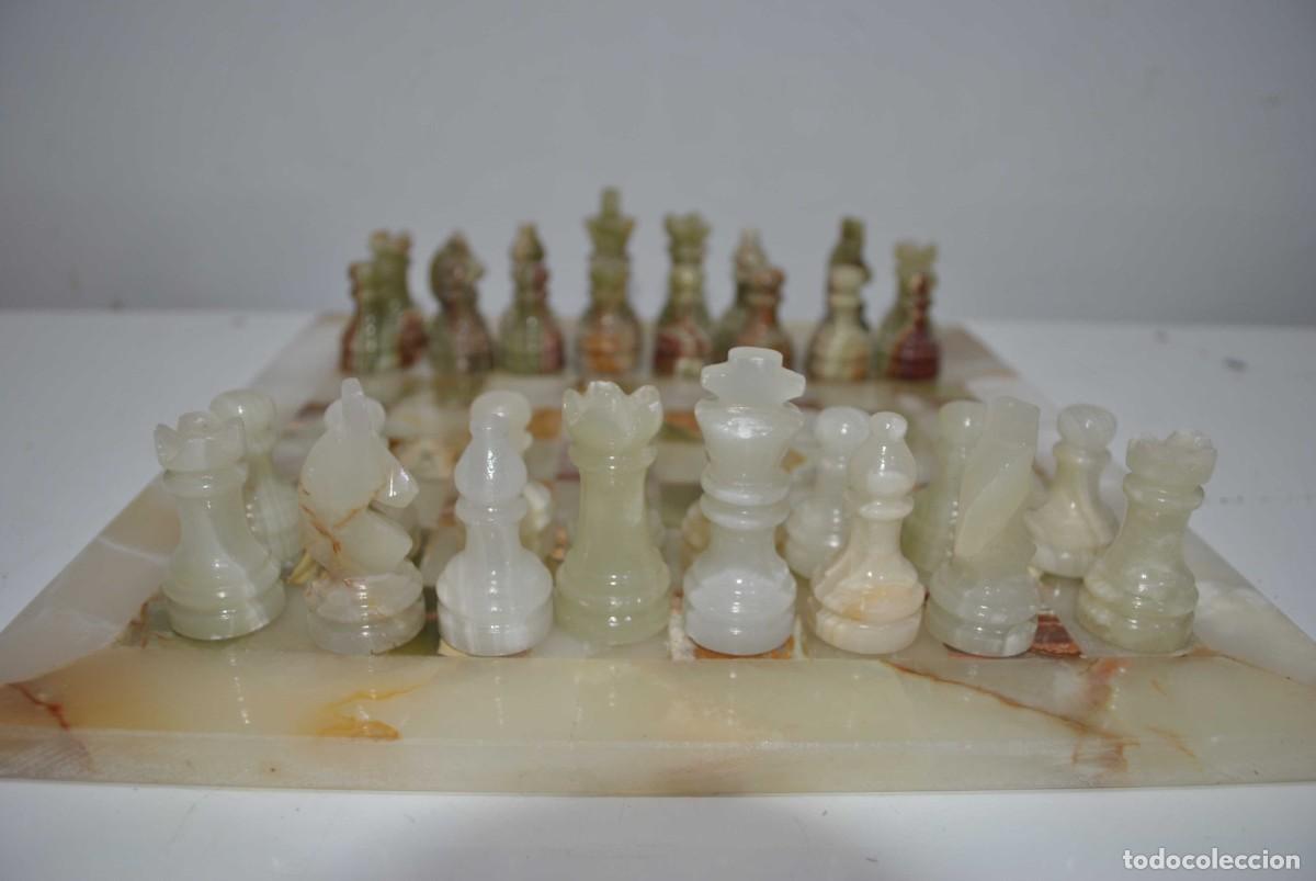 Juegos de mesa: JUEGO DE AJEDREZ M&Aacute;RMOL ONIX VERDE - Foto 4