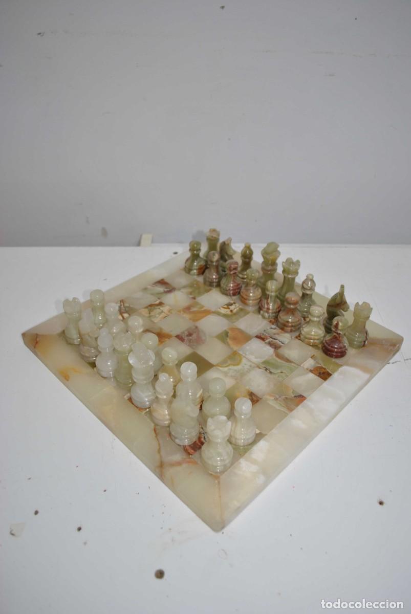 Juegos de mesa: JUEGO DE AJEDREZ M&Aacute;RMOL ONIX VERDE - Foto 5
