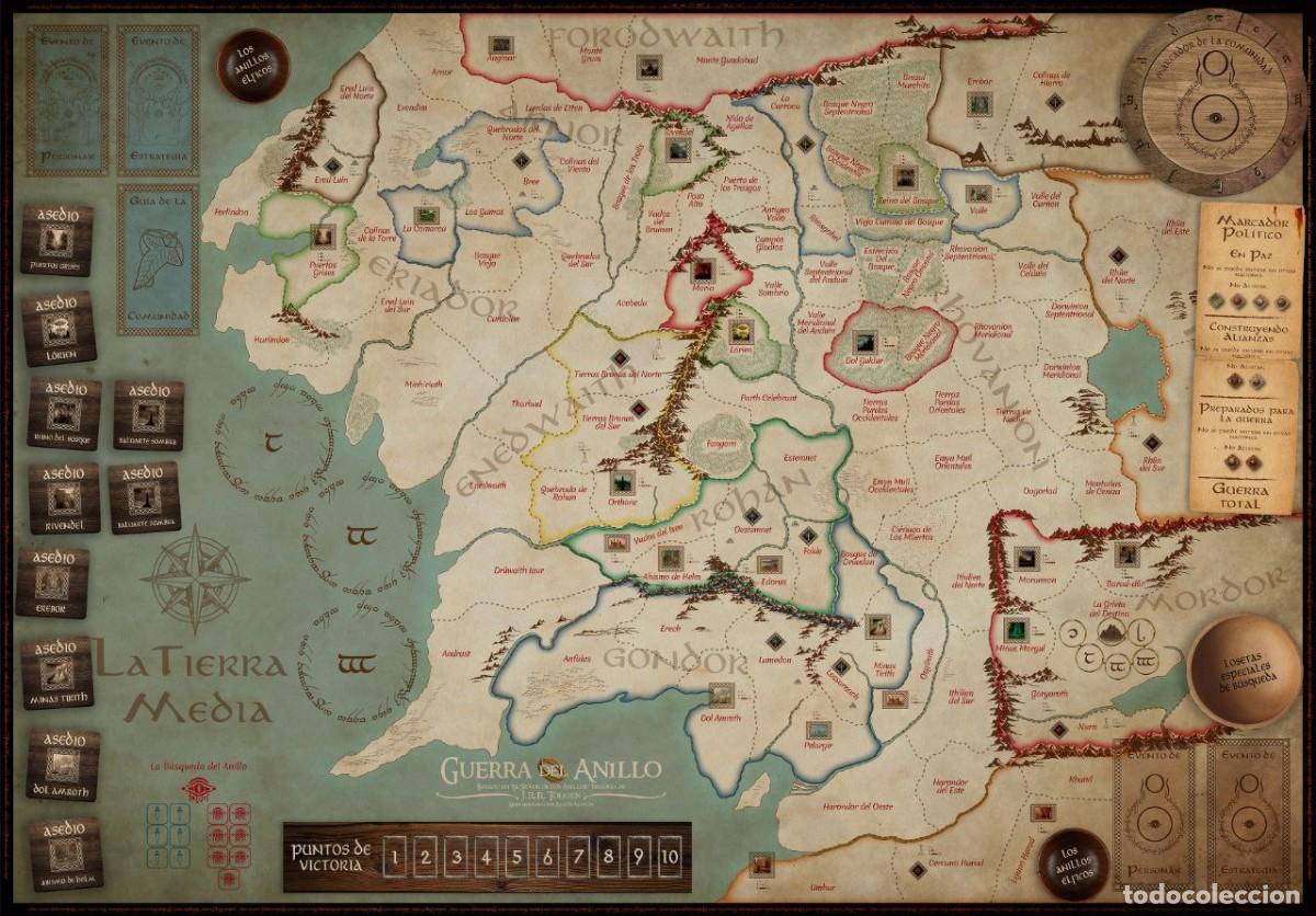 Juegos de mesa: Tapete fanmade Guerra del Anillo - Foto 1