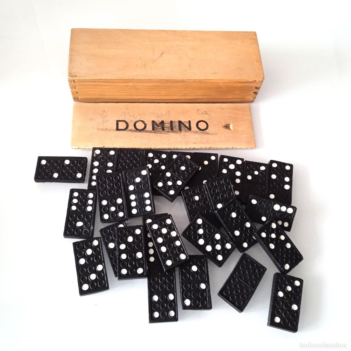 Juegos de mesa: DOMINO EN CAJA DE MADERA-A&Ntilde;OS 90 - Foto 4