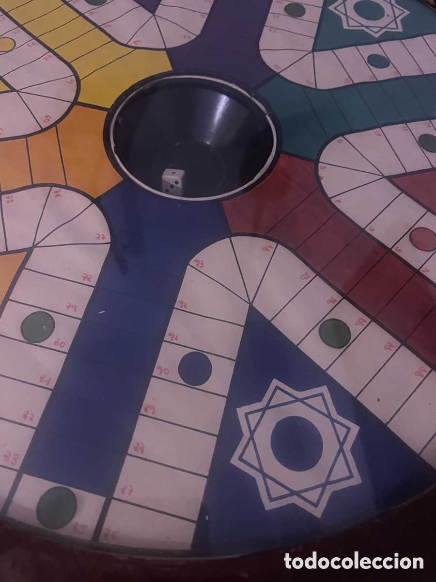 Juegos de mesa: Antiguo parch&iacute;s de madera - Foto 3