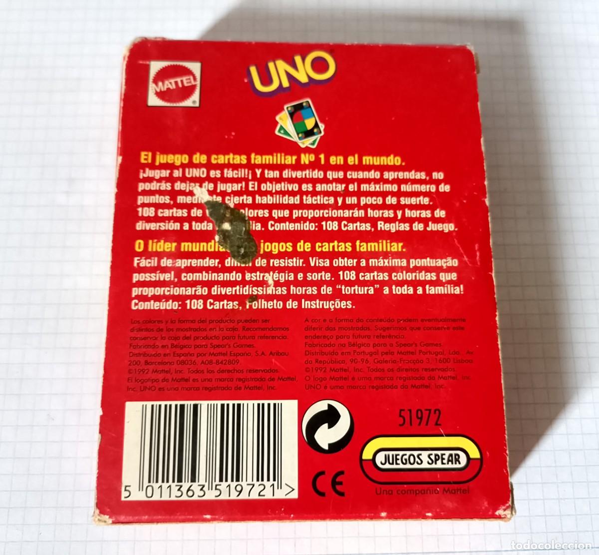 Juegos de mesa: Juego de cartas UNO, edici&oacute;n 1992 - Foto 2