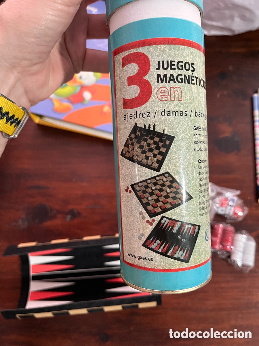Juegos de mesa: Juego de mesa magn&eacute;tico ajedrez, backgammon y damas. - Foto 1
