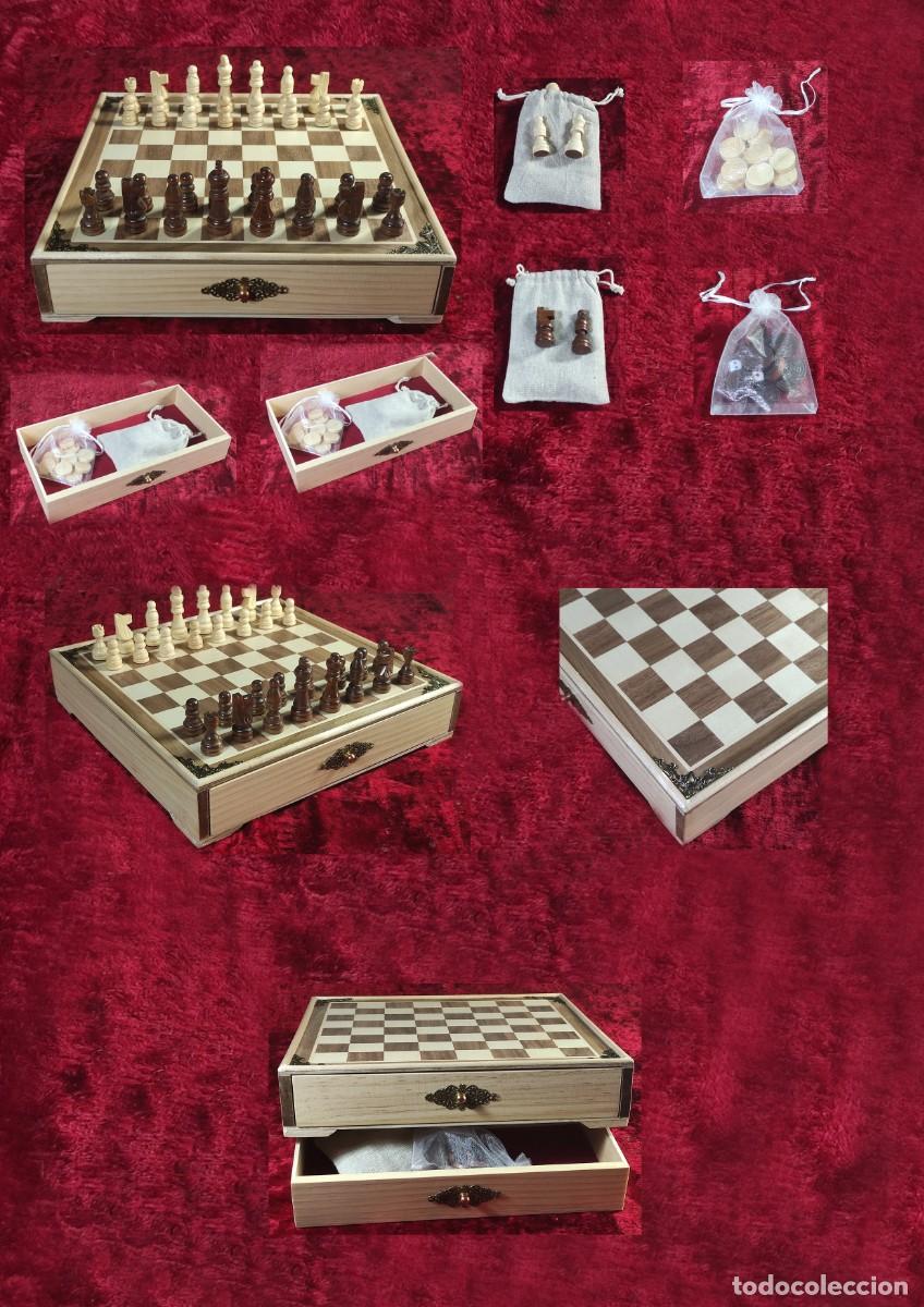 Juegos de mesa: Ajedrez de madera y Damas - Foto 11