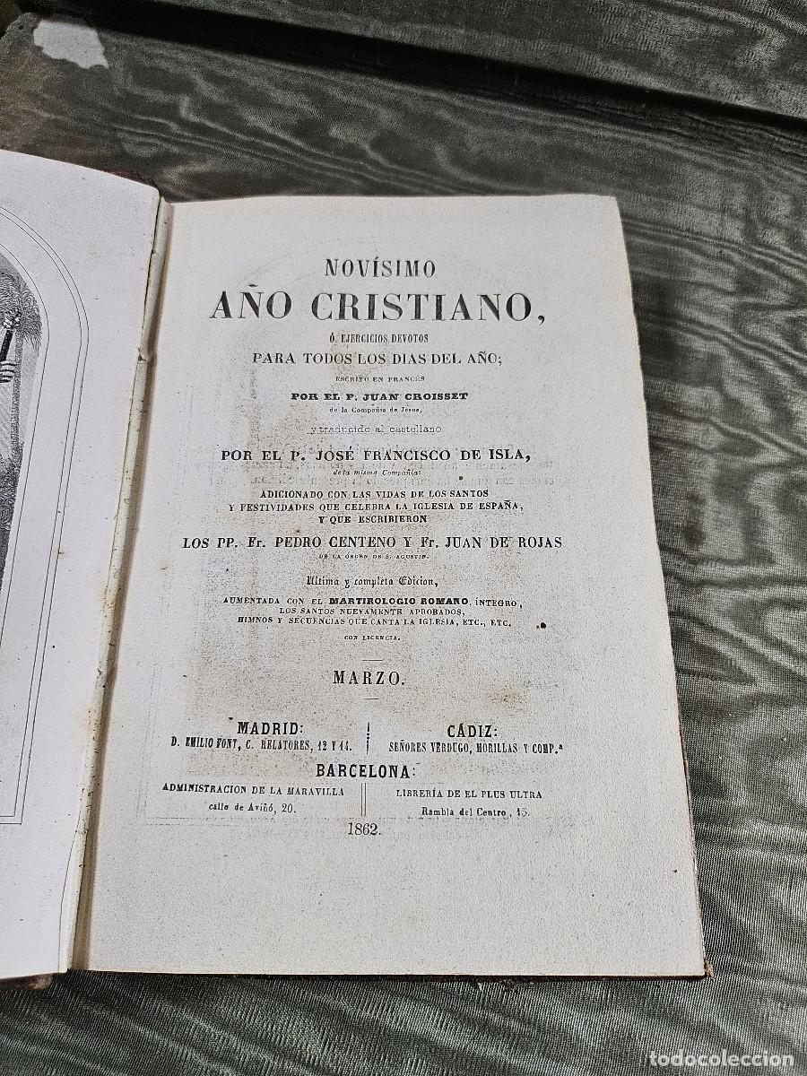 Juegos de mesa: libro antigo 1862 mes del a&ntilde;o cristiano - Foto 4