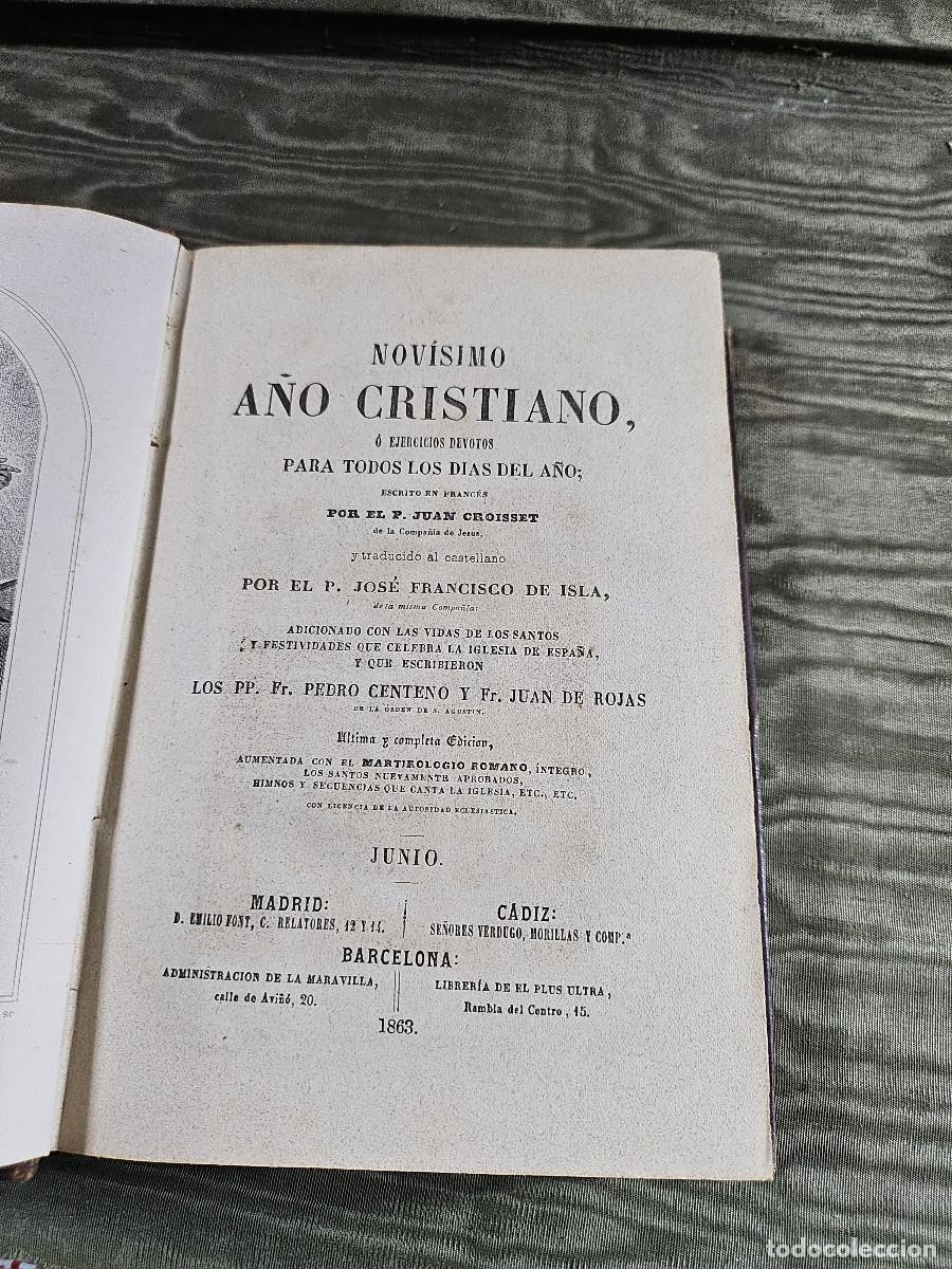 Juegos de mesa: libro antigo 1862 mes del a&ntilde;o cristiano - Foto 4