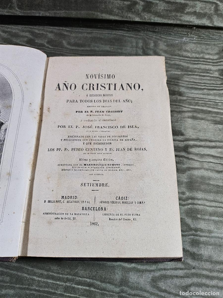 Juegos de mesa: libro antigo 1862 mes del a&ntilde;o cristiano - Foto 5