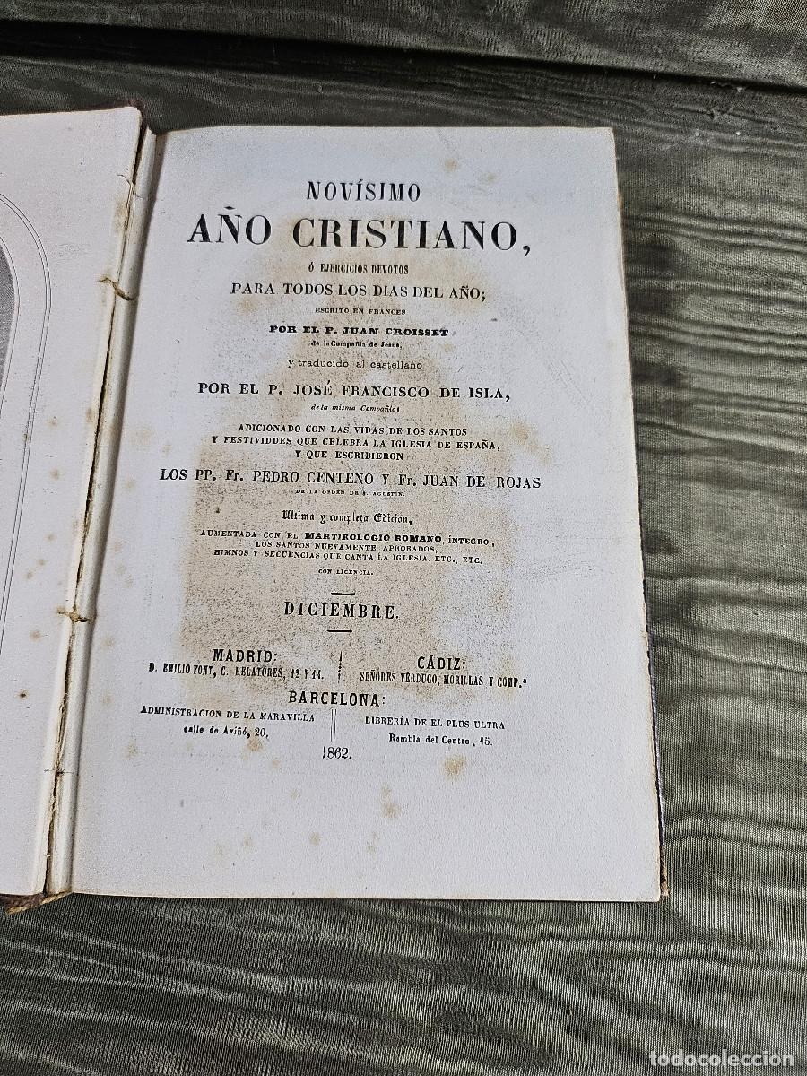 Juegos de mesa: libro antigo 1862 mes del a&ntilde;o cristiano - Foto 4