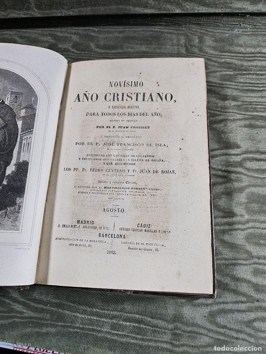 Juegos de mesa: libro antigo 1862 mes del a&ntilde;o cristiano - Foto 5