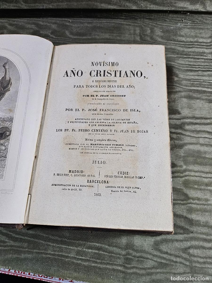 Juegos de mesa: libro antigo 1862 mes del a&ntilde;o cristiano - Foto 6