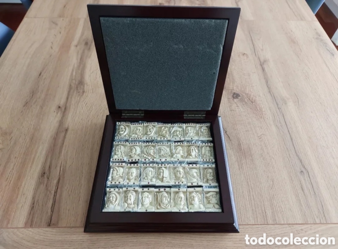 Juegos de mesa: Domin&oacute; renacentista con caja de madera - Foto 1