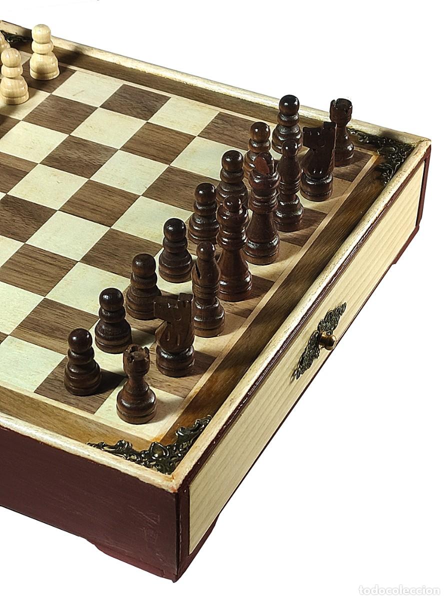 Juegos de mesa: Ajedrez de madera y Damas - Foto 5