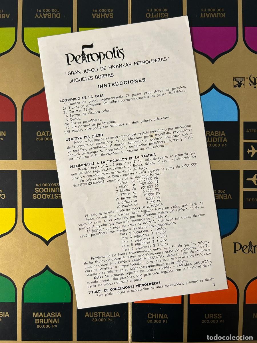 Juegos de mesa: PETROPOLIS de Juegos BORRAS 1980 COMPLETO - Foto 7