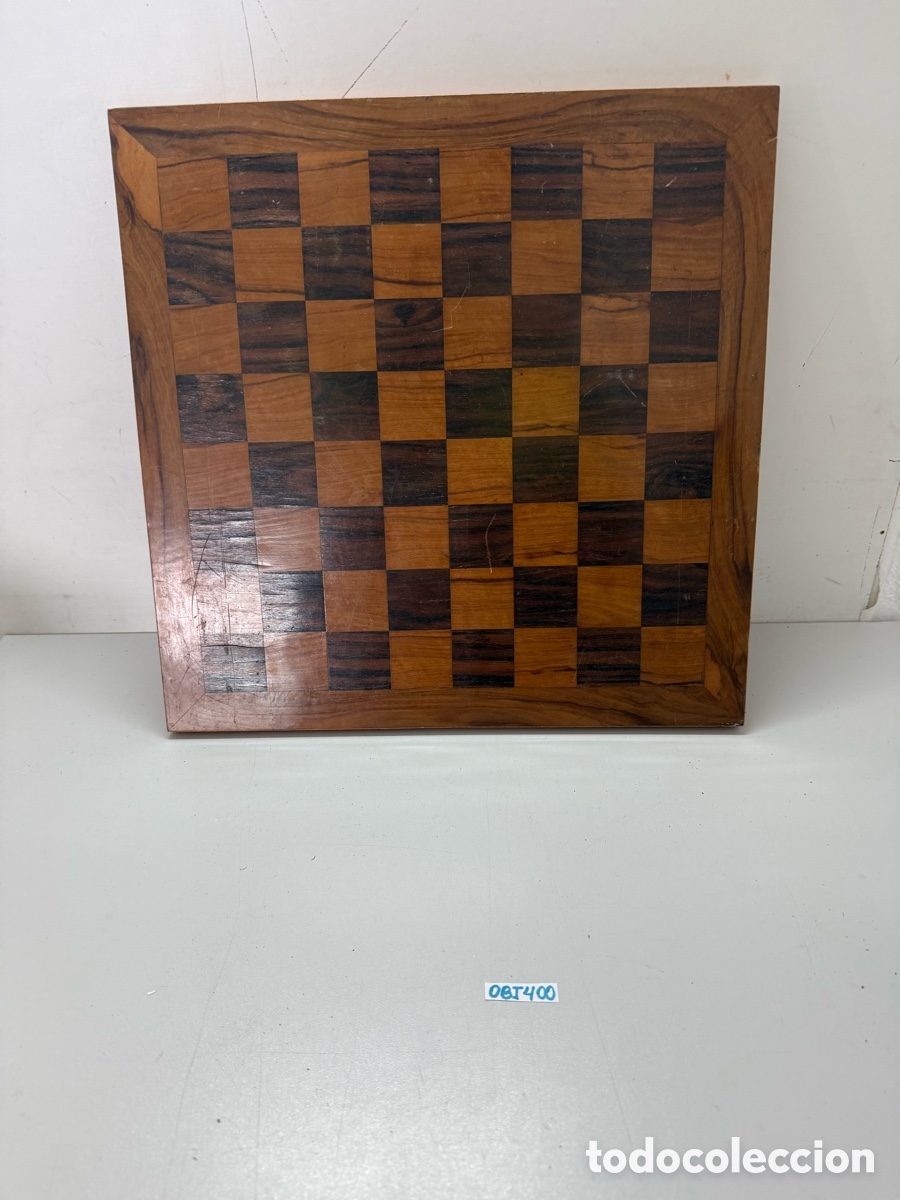 Juegos de mesa: Tablero de ajedrez de madera de principios de siglo - Foto 1
