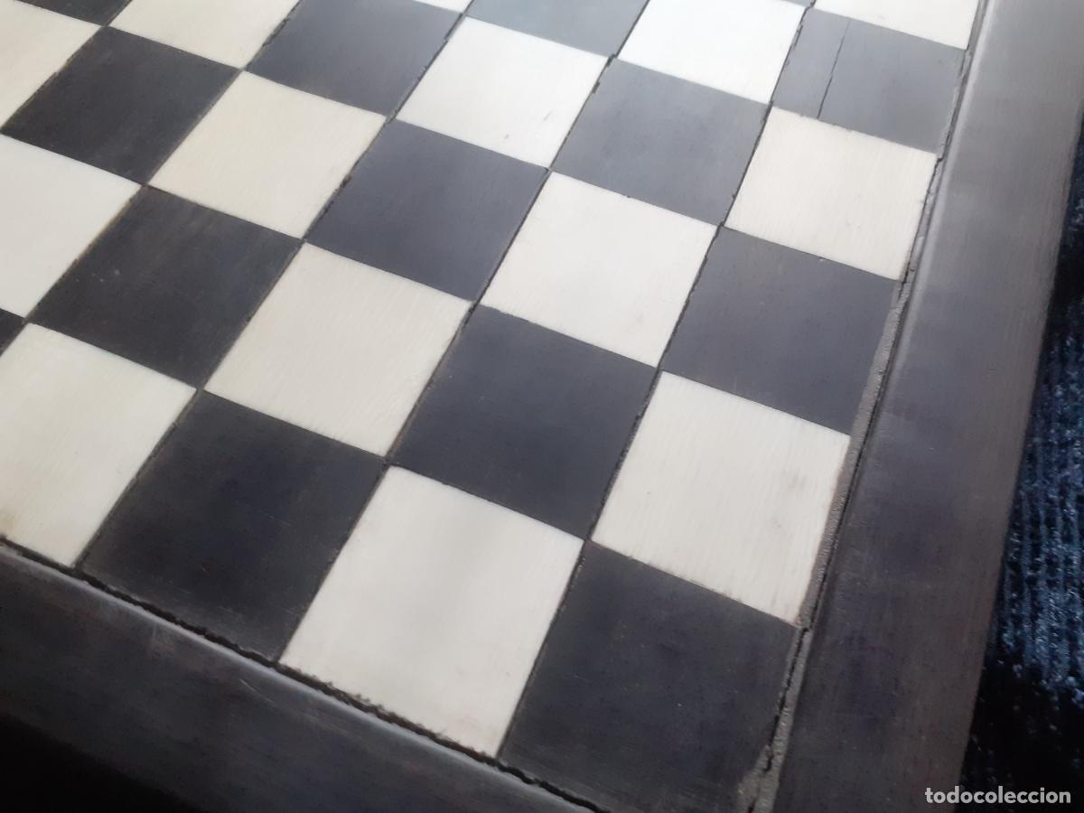 Juegos de mesa: Tablero antiguo de ajedrez ebano y marfil - Foto 2
