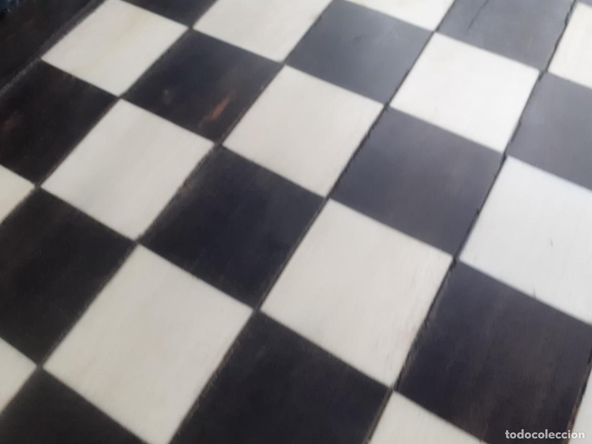 Juegos de mesa: Tablero antiguo de ajedrez ebano y marfil - Foto 3