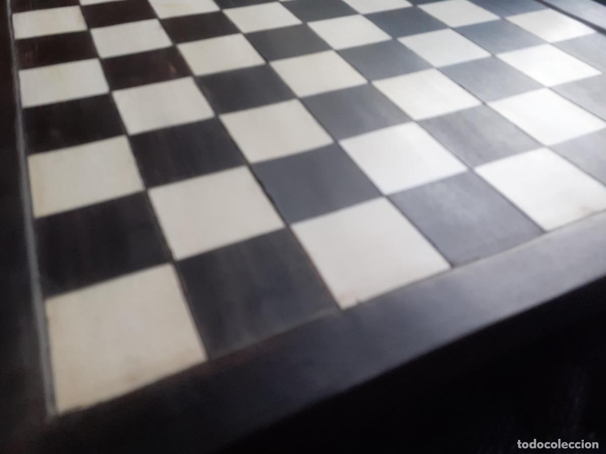 Juegos de mesa: Tablero antiguo de ajedrez ebano y marfil - Foto 7