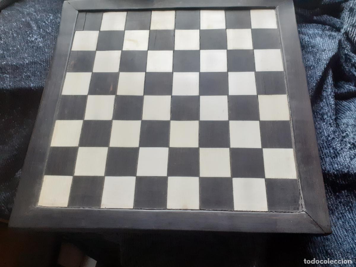 Juegos de mesa: Tablero antiguo de ajedrez ebano y marfil - Foto 1