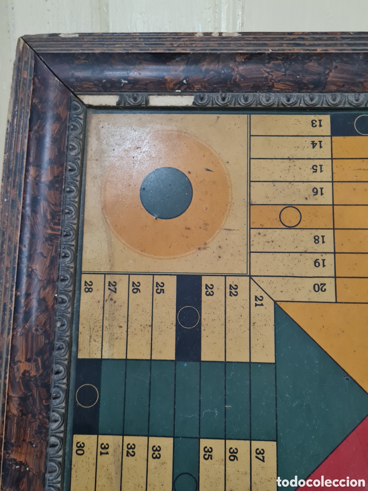 Juegos de mesa: Antiguo parch&iacute;s de chapa y madera - Foto 2