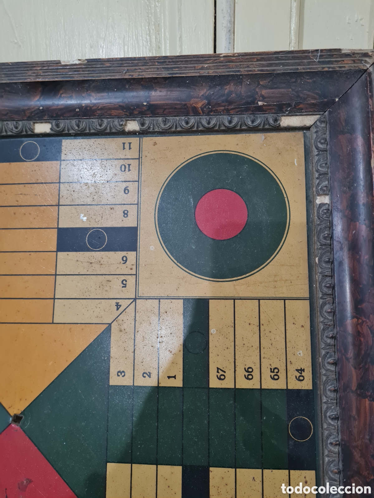 Juegos de mesa: Antiguo parch&iacute;s de chapa y madera - Foto 5