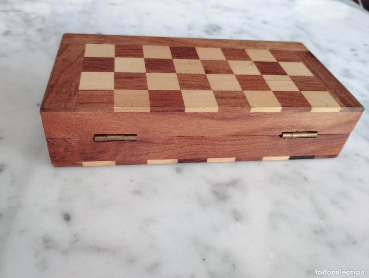 Juegos de mesa: TABLERO DE AJEDREZ DE MADERA PLEGABLE - Foto 6