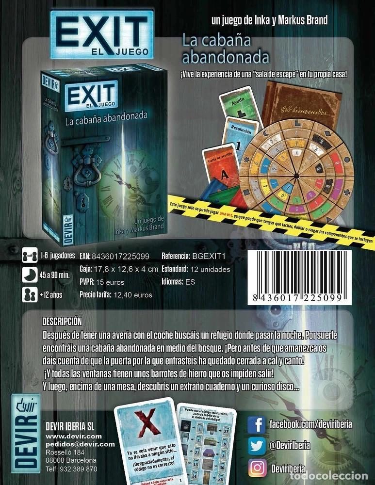 Juegos de mesa: La Caba&ntilde;a Abandonada - Juego de mesa &rdquo;Escape Room&rdquo; (marca EXIT) - Foto 3