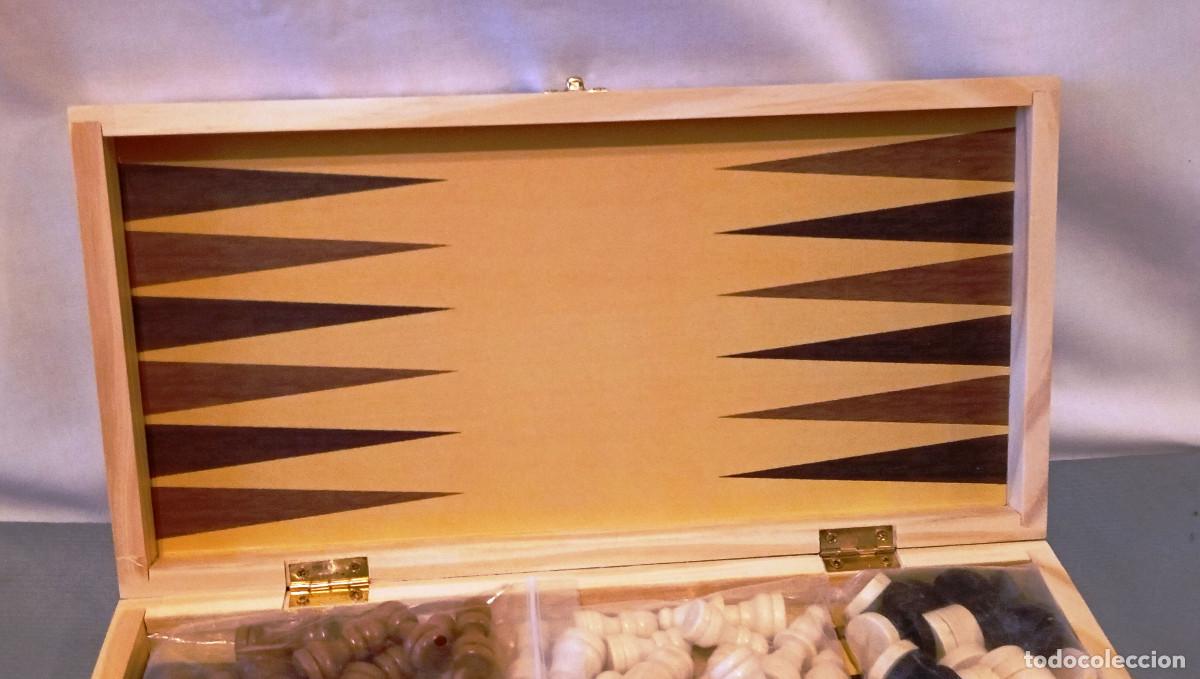 Juegos de mesa: Juego de mesa 3 en 1: Ajedrez, Damas y Backgammon - Foto 2