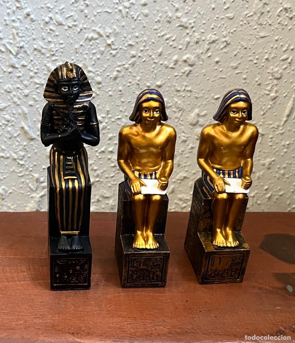 Juegos de mesa: LOTE 3 FIGURAS AJEDREZ EGIPCIO ORBIS FABRI - Foto 1