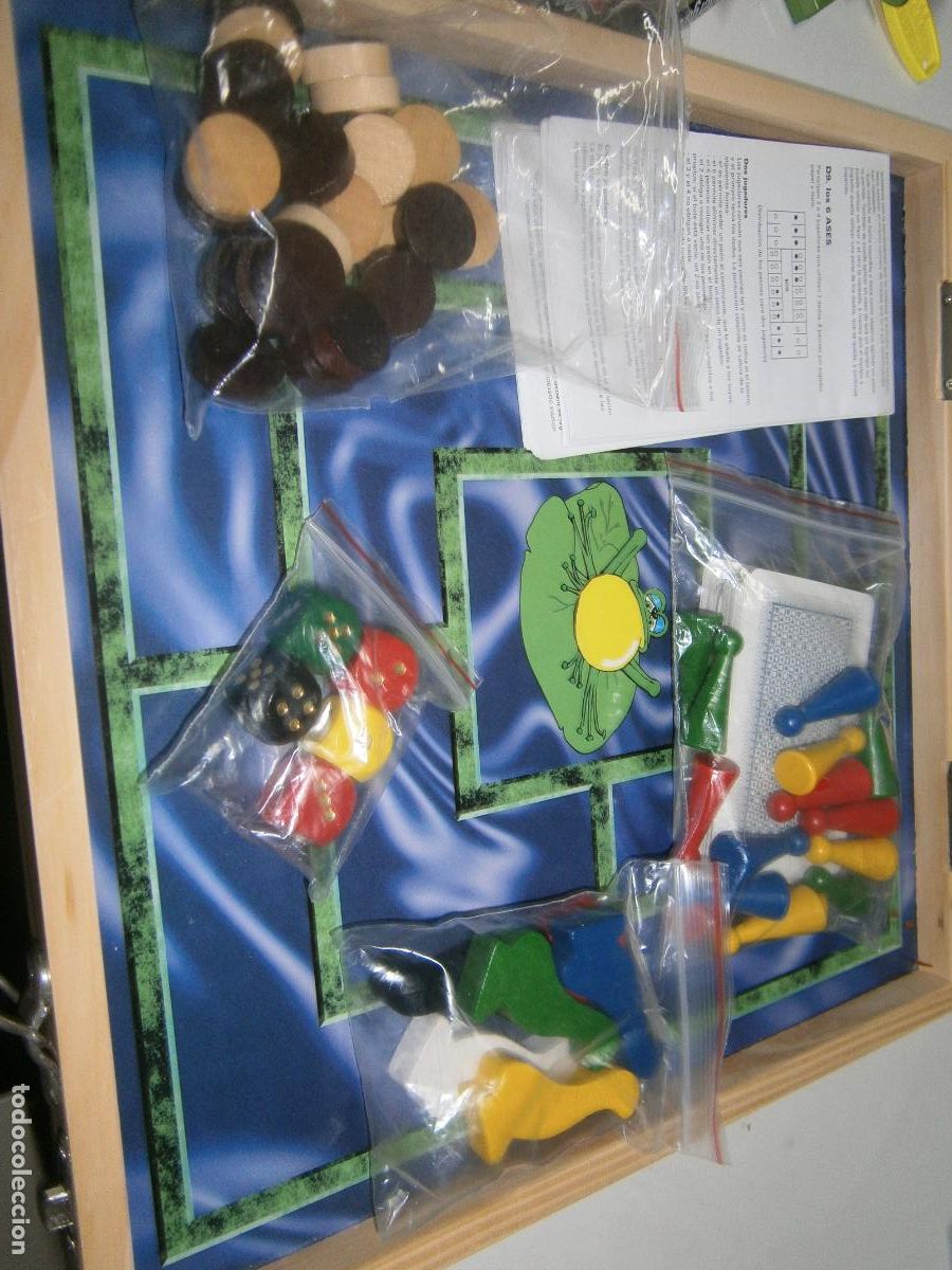Juegos de mesa: MALETIN EN MADERA CON CUATRO JUEGOS DE MESA - Foto 4