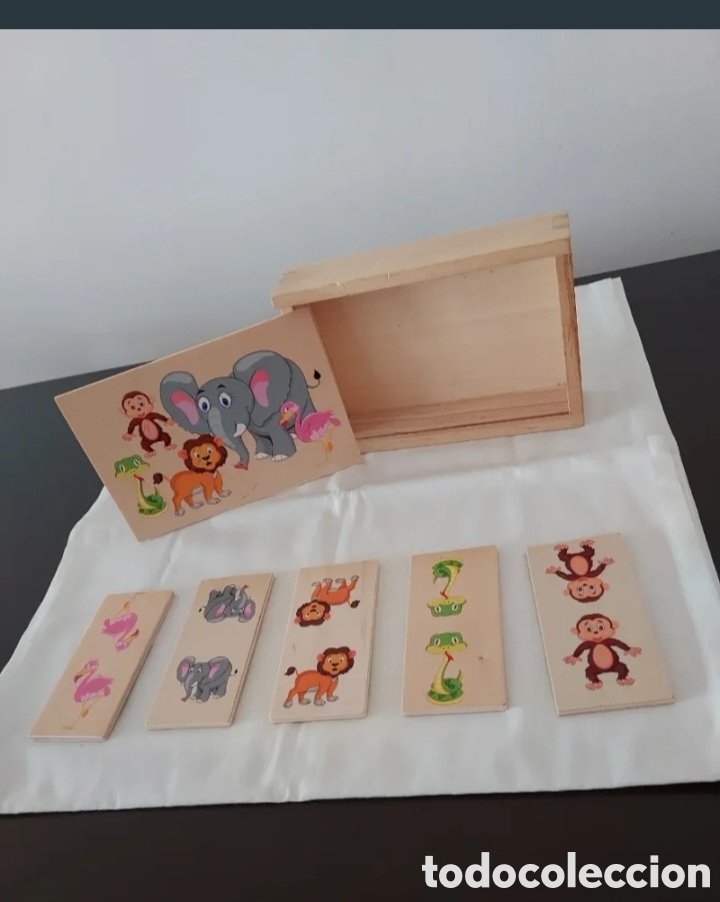 Juegos de mesa: Domin&oacute; de animales de madera - Foto 3
