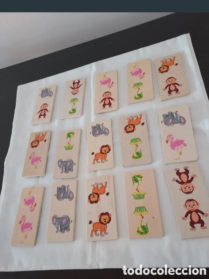 Juegos de mesa: Domin&oacute; de animales de madera - Foto 4