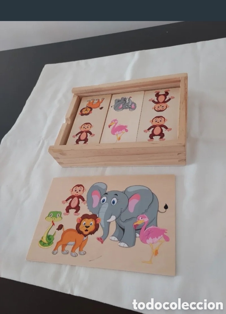Juegos de mesa: Domin&oacute; de animales de madera - Foto 7
