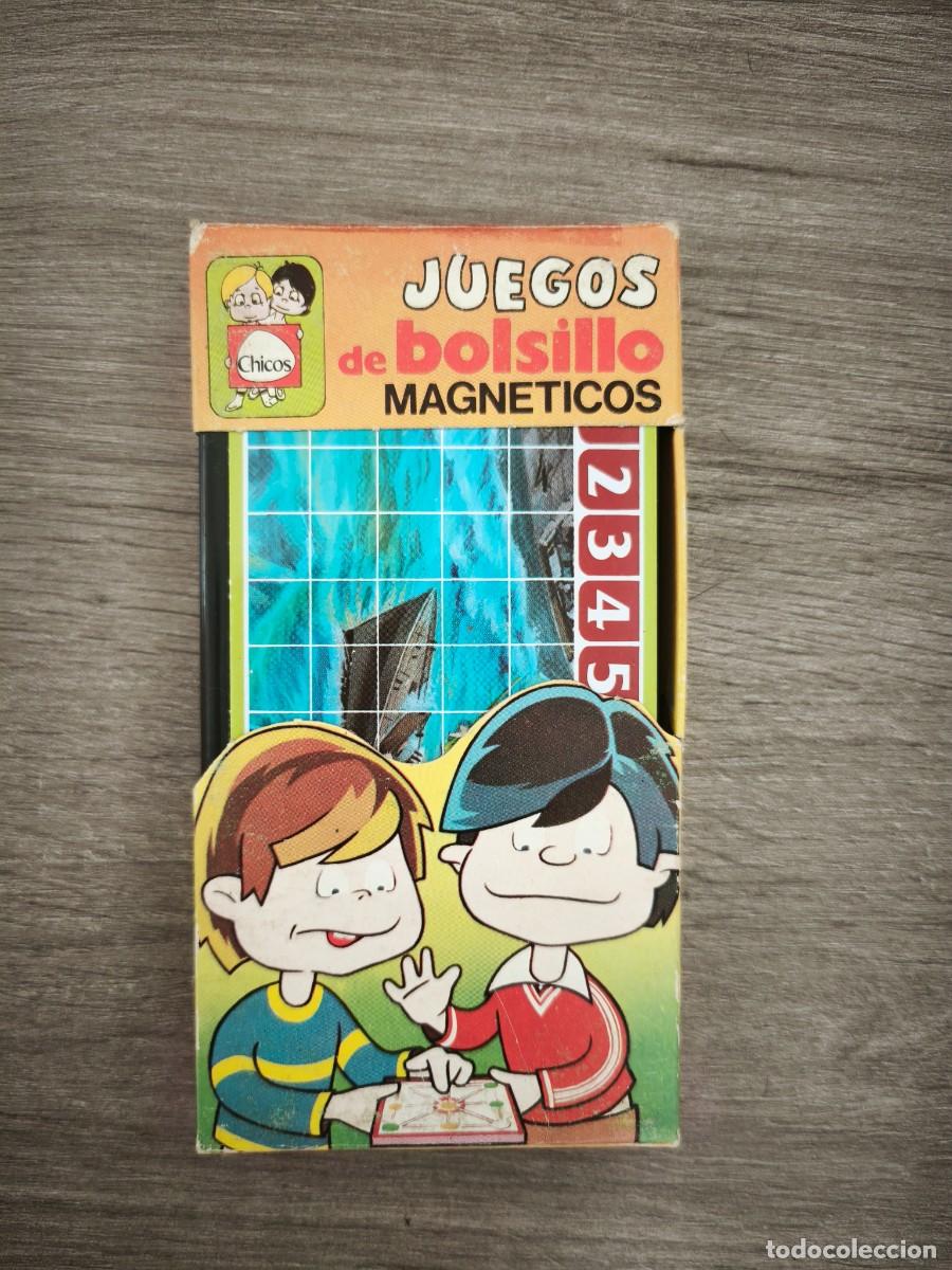 Juegos de mesa: Juego de Bolsillo magn&eacute;ticos Chicos a&ntilde;os 80 Guerra de barcos con instrucciones