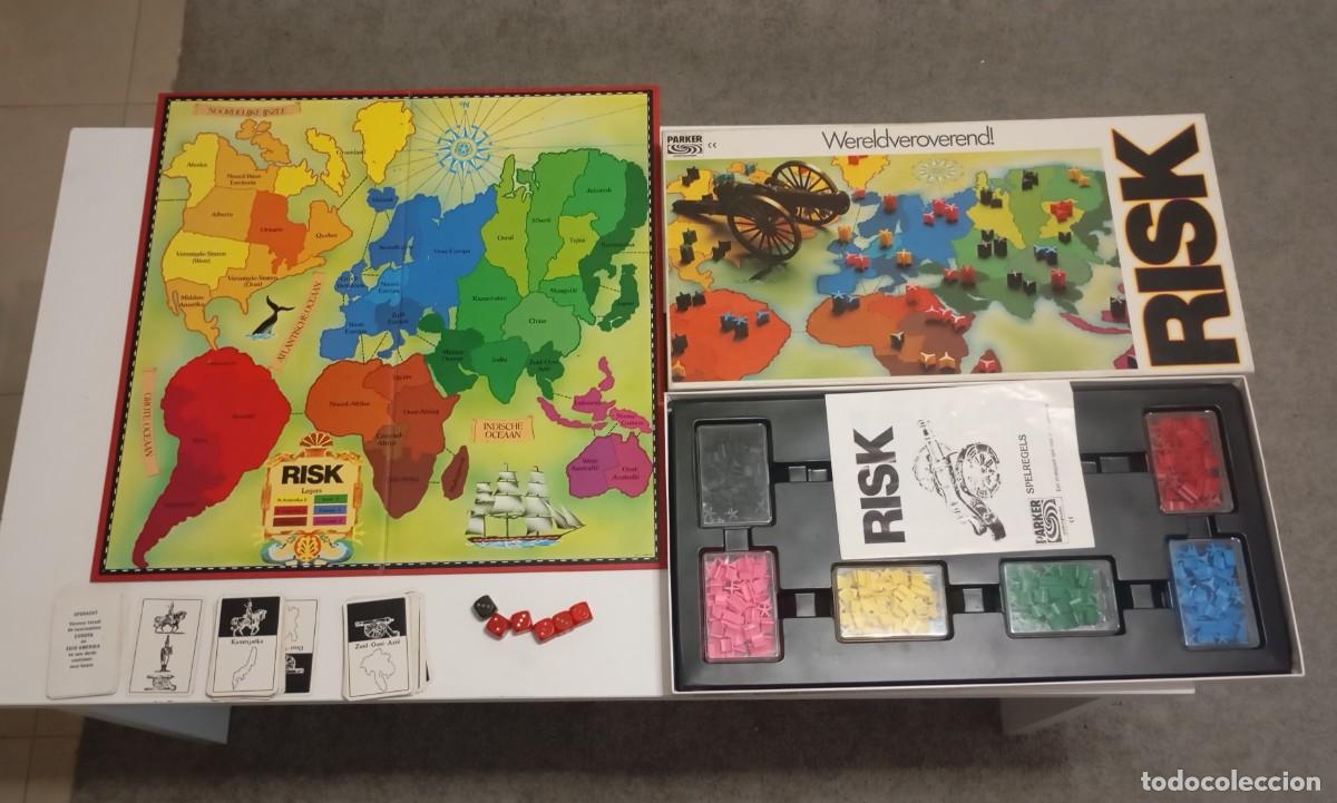 Juegos de mesa: JUEGO DE ESTRATEGIA RISK DE PARKER BROTHERS DE 1982, EDICI&Oacute;N HOLAND&Eacute;S,DAL T&Iacute;TULO WERELDVEROVEREND!