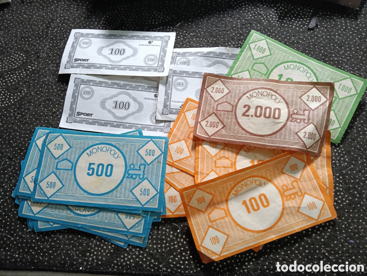 Juegos de mesa: Lote de 25 billetes del Monopoly usados