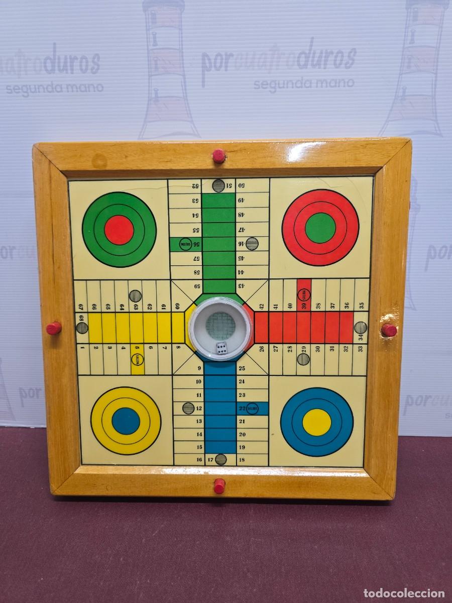 Juegos de mesa: Tablero Parch&iacute;s Madera Antiguo con dado central - Foto 1