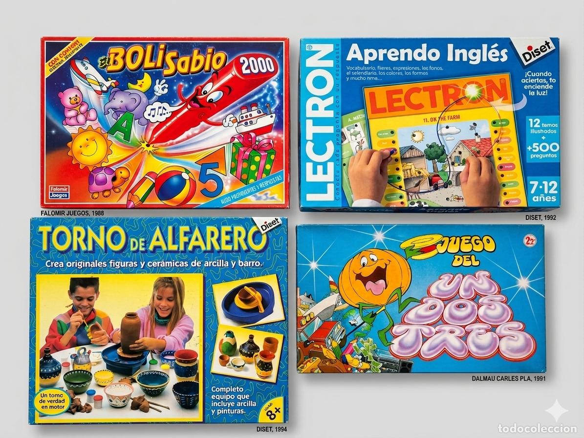 Juegos de mesa: Lote Juegos Vintage 80/90s: Boli Sabio, Lectron, Un Dos Tres y Torno Alfarero