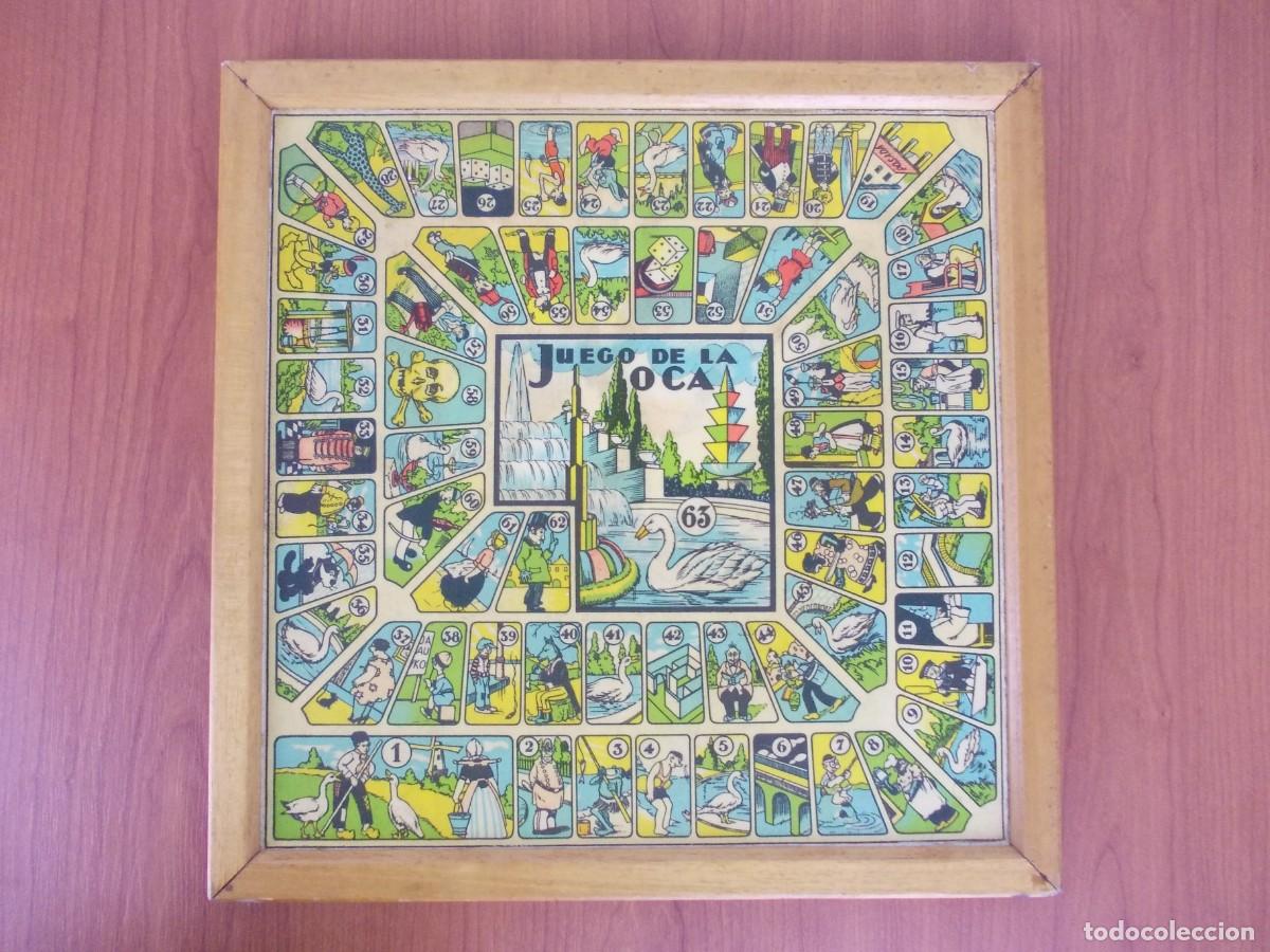 Juegos de mesa: Juego de mesa tradicional Parch&iacute;s Juego de la Oca tablero ilustrado a&ntilde;os 80-90 madera vintage