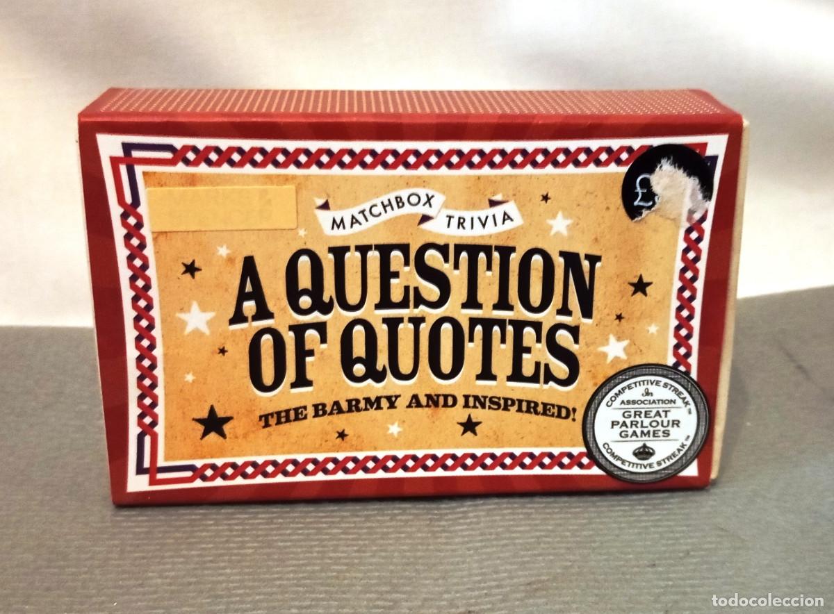 Juegos de mesa: Matchbox Trivia - A Question of Quotes