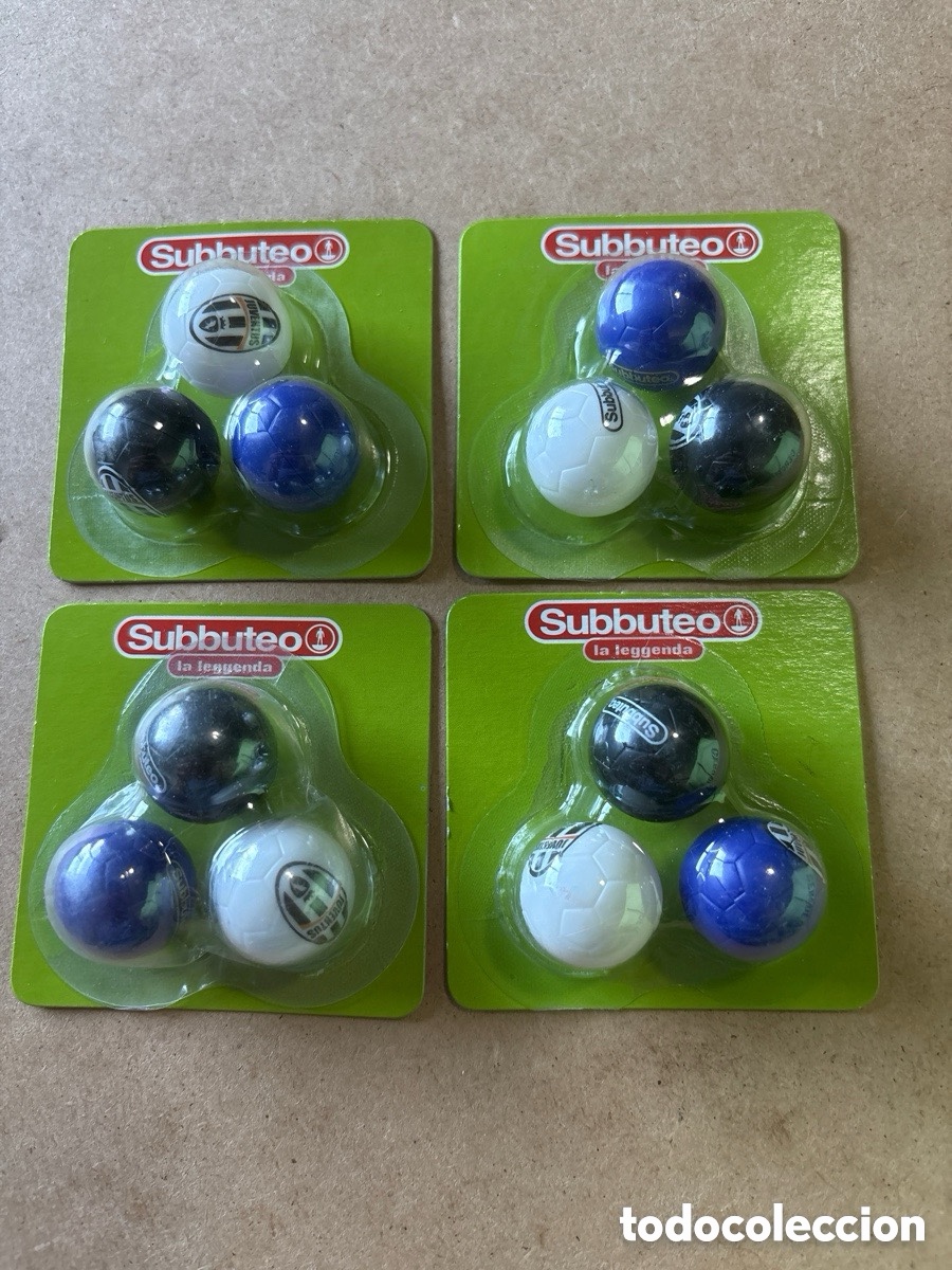 Juegos de mesa: Lote 4 blisters pelotas Juventus, Subbuteo (A20)